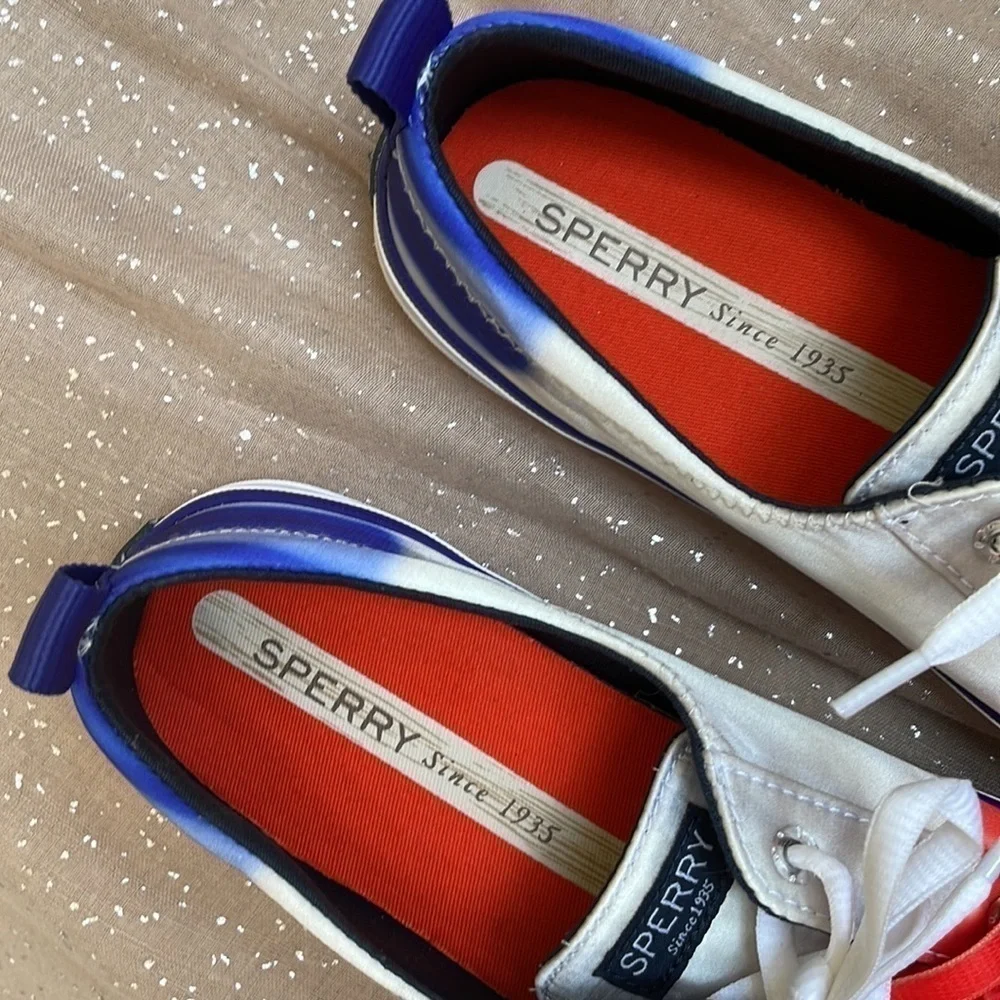 Brand New Sperry x Popsicle Red White & Blue Patriotic American Lace Up Sneakers